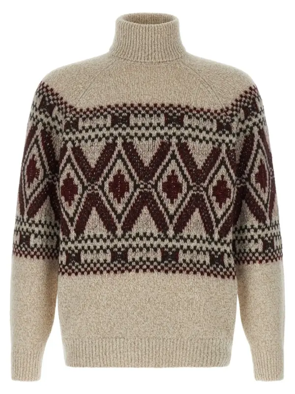 'Geometric Jacquard' sweater BRUNELLO CUCINELLI Multicolor