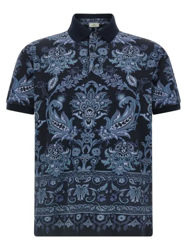 Press polo shirt ETRO Blue