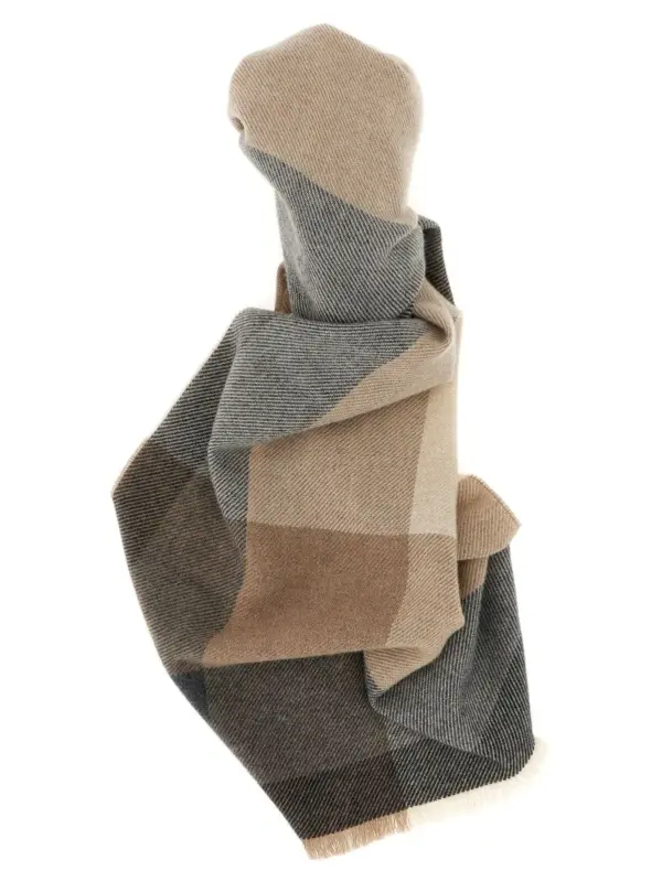 Check scarf BRUNELLO CUCINELLI Gray