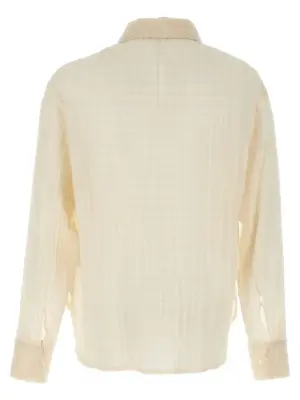 'Ignacio' shirt MSS25IGNACIOCLOUDWHITECHECK SÉFR Beige