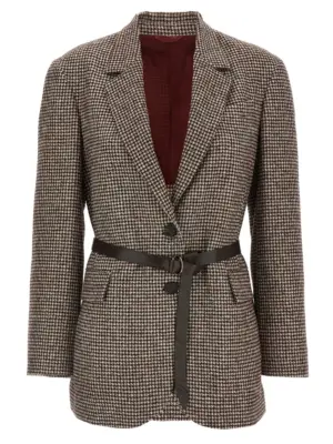 Houndstooth blazer BRUNELLO CUCINELLI Brown