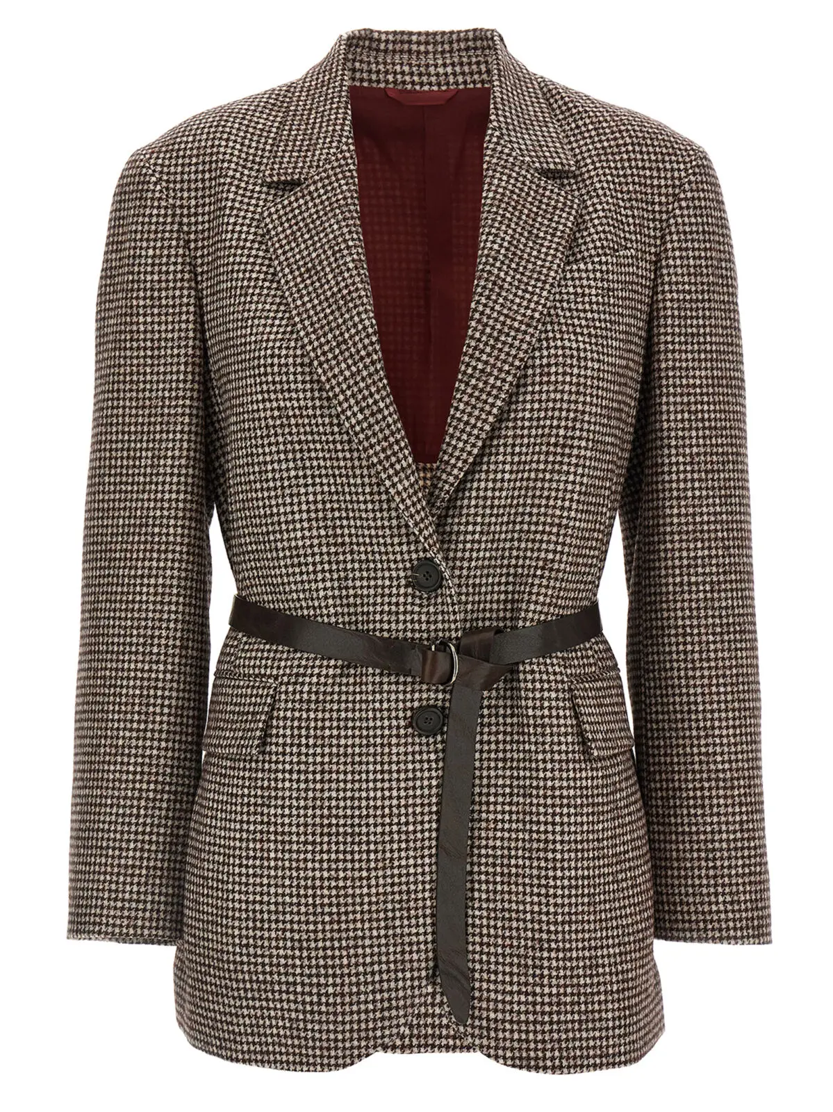 Піджак Brunello Cucinelli Houndstooth Коричневий 1 Houndstooth blazer BRUNELLO CUCINELLI Brown