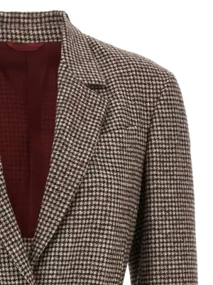Houndstooth blazer Woman BRUNELLO CUCINELLI Brown
