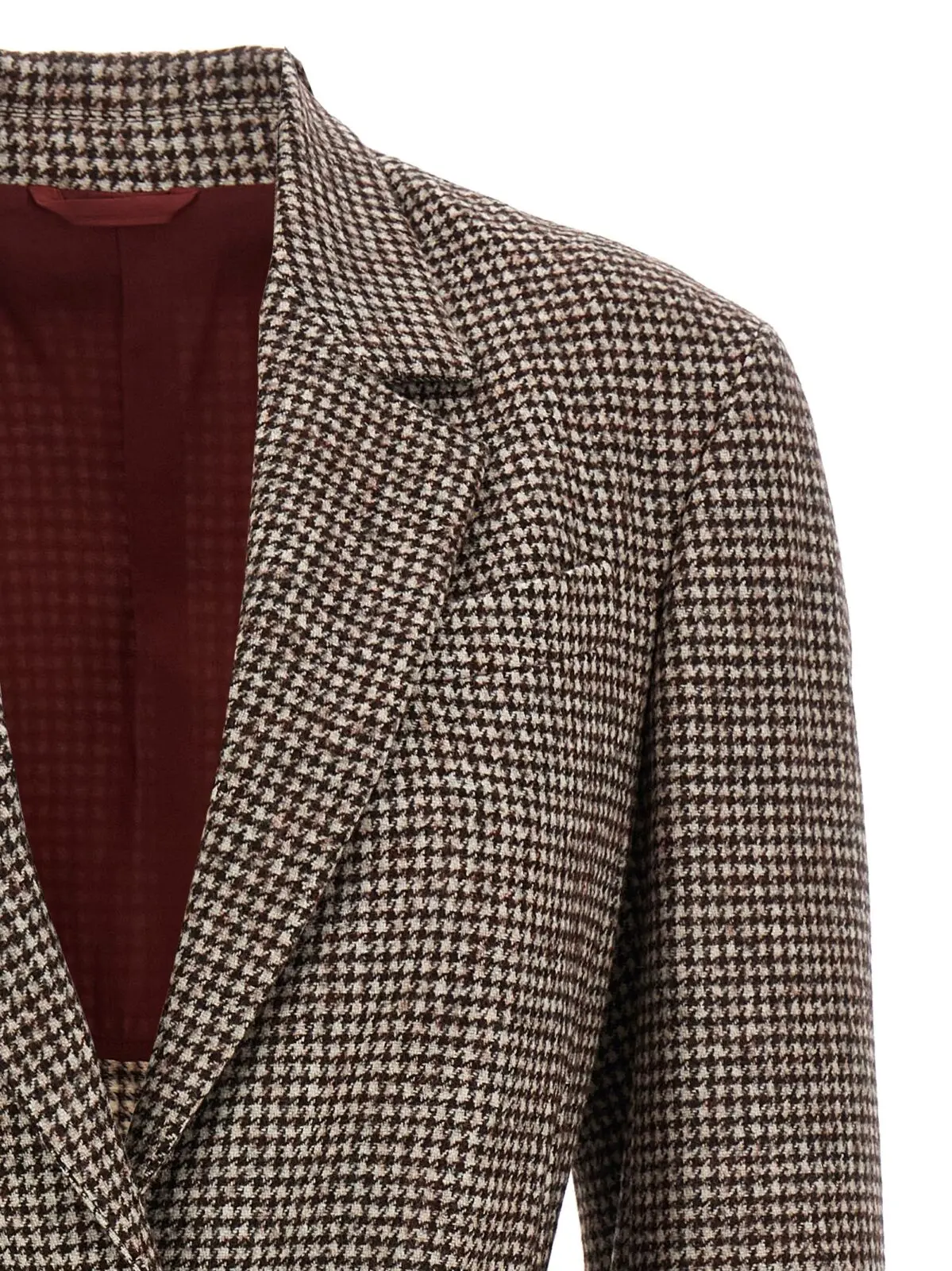 Піджак Brunello Cucinelli Houndstooth Коричневий 3 Houndstooth blazer Woman BRUNELLO CUCINELLI Brown