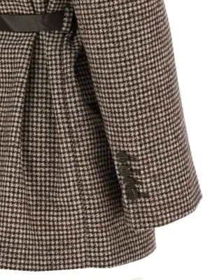 Houndstooth blazer 58% wool 33% alpaca wool 9% polyamide BRUNELLO CUCINELLI Brown