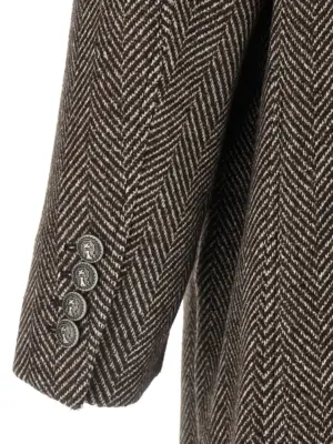 Single-breasted cashmere coat 60% cachemire 40% silk BRUNELLO CUCINELLI Brown