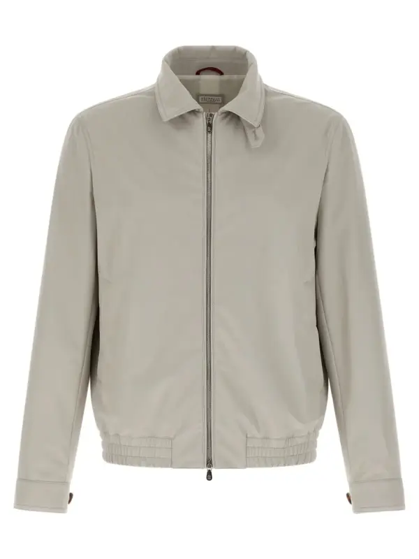 Nylon bomber jacket BRUNELLO CUCINELLI Gray