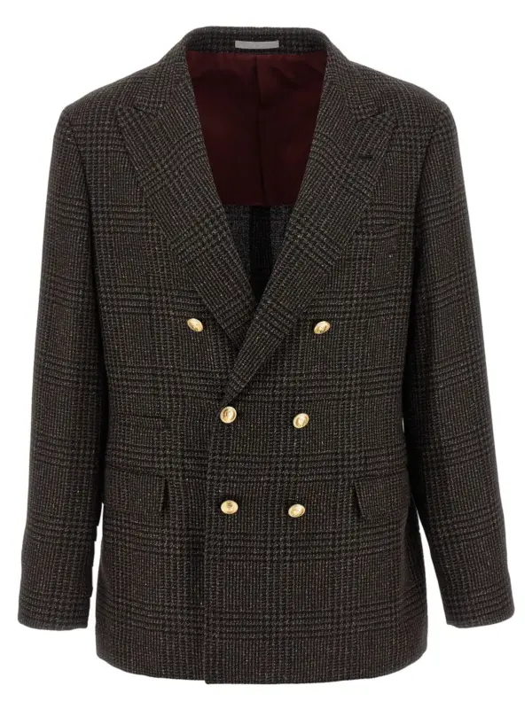 Prince of Wales blazer BRUNELLO CUCINELLI Brown