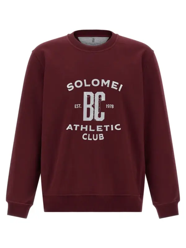 Techno cotton sweatshirt BRUNELLO CUCINELLI Bordeaux