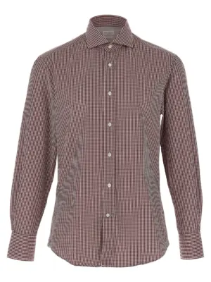 Check shirt BRUNELLO CUCINELLI Bordeaux