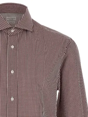 Check shirt Man BRUNELLO CUCINELLI Bordeaux
