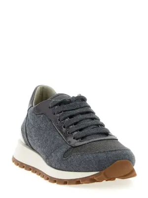 'Runners Precious Toe' sneakers MZ26G1960C003 BRUNELLO CUCINELLI Gray
