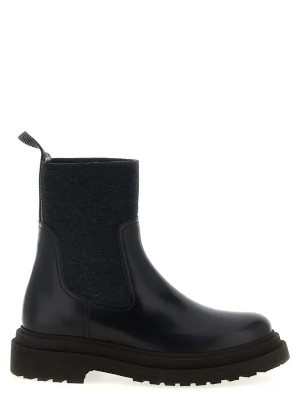 Precious Loop Detail ankle boots BRUNELLO CUCINELLI Black