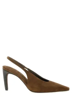 'Precious Heels' slingback BRUNELLO CUCINELLI Brown