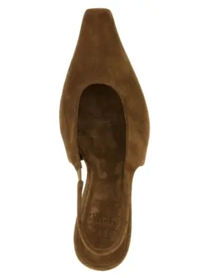 'Precious Heels' slingback 100% leather BRUNELLO CUCINELLI Brown
