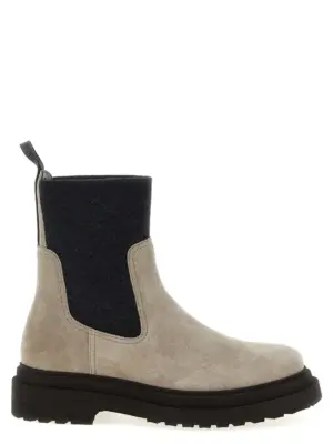 Precious Loop Detail ankle boots BRUNELLO CUCINELLI Beige