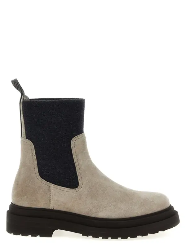 Precious Loop Detail ankle boots BRUNELLO CUCINELLI Beige