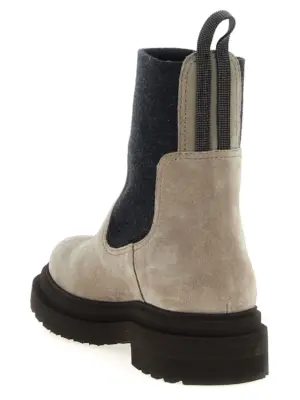 Precious Loop Detail ankle boots Woman BRUNELLO CUCINELLI Beige