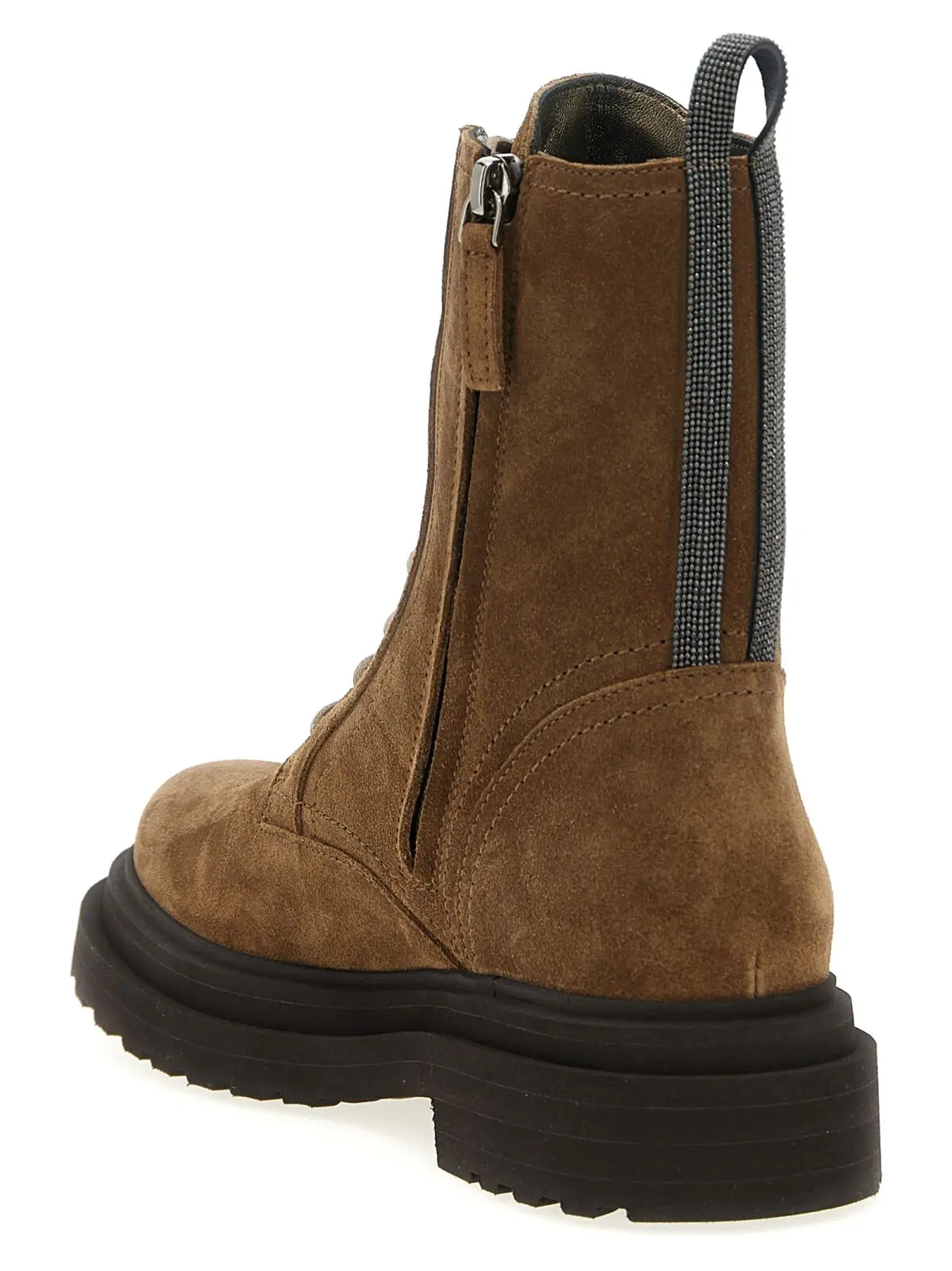 Черевики Brunello Cucinelli Suede combat boots Monile Коричневі 3 Suede combat boots Monile Woman BRUNELLO CUCINELLI Brown