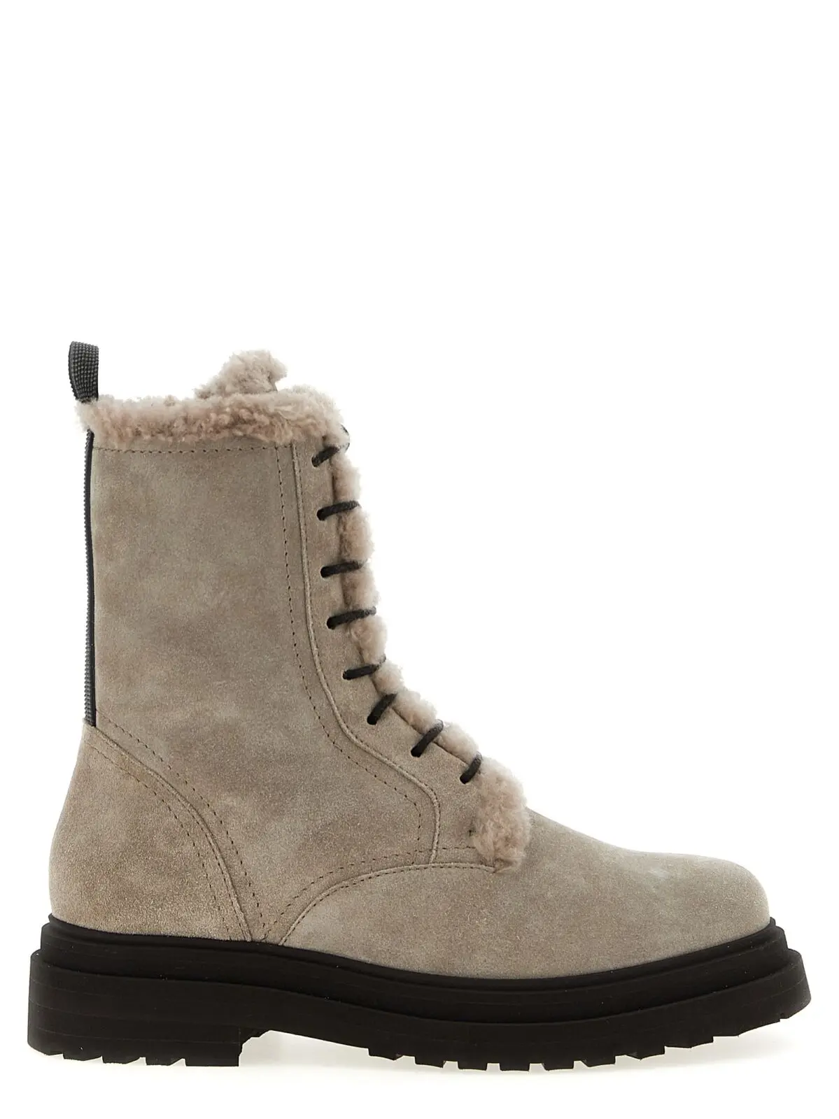 Черевики Brunello Cucinelli Suede combat boots Monile Сірі 1 Suede combat boots Monile BRUNELLO CUCINELLI Gray