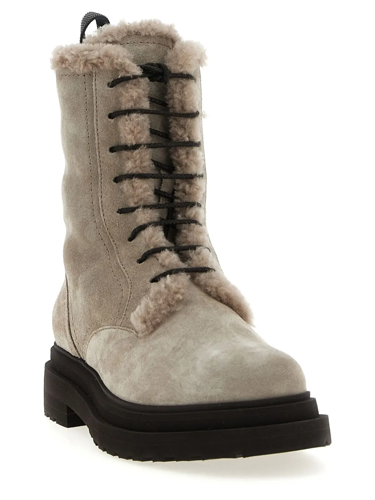 Черевики Brunello Cucinelli Suede combat boots Monile Сірі 2 Suede combat boots Monile MZSFG3123C5859 BRUNELLO CUCINELLI Gray