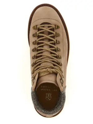 'Mountain Boot' ankle boots 100% calfskin leather (Bos Taurus) BRUNELLO CUCINELLI Beige