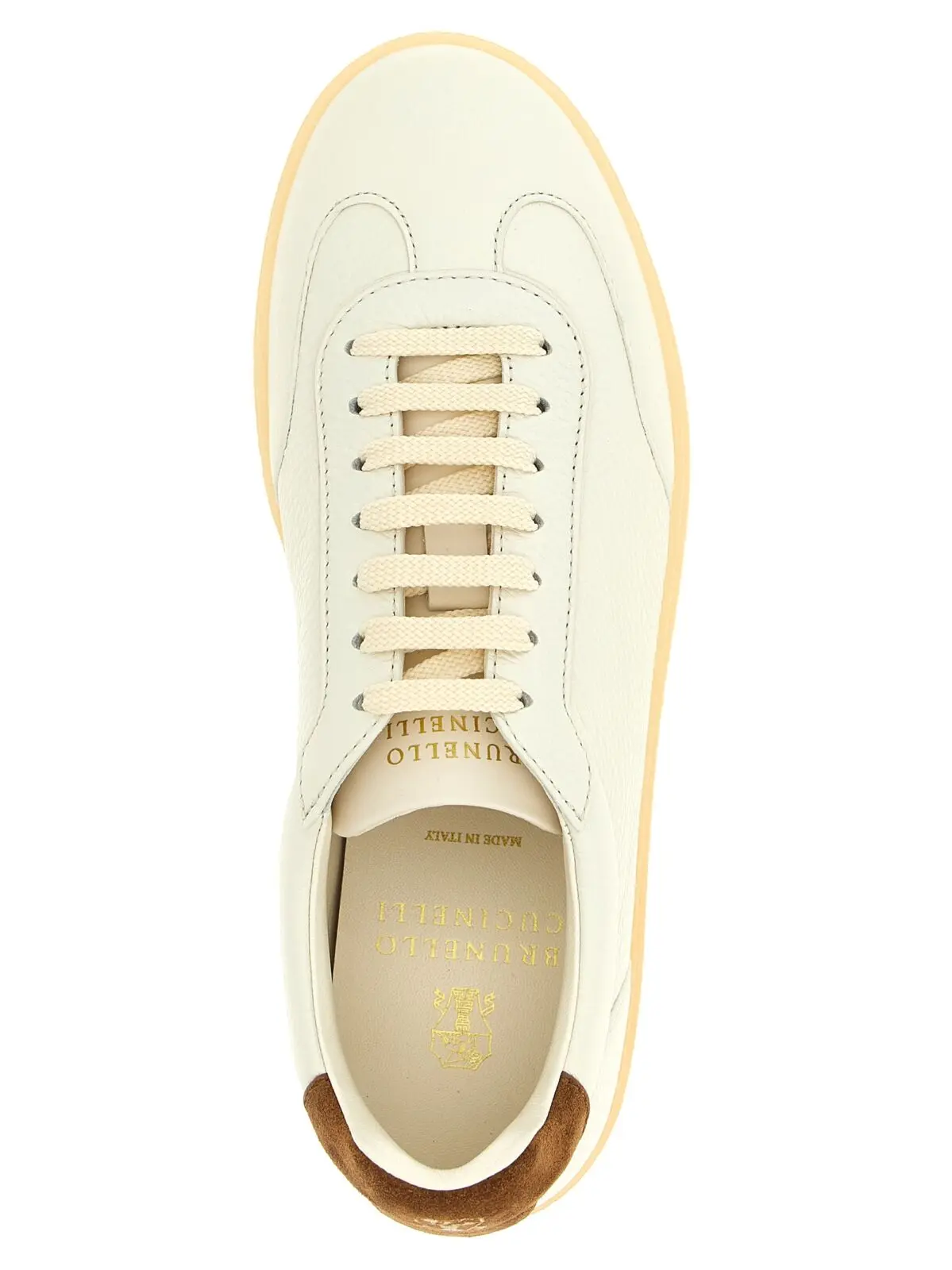 Кросівки Brunello Cucinelli зі шкіри Білі 4 Leather sneakers 100% deerskin leather BRUNELLO CUCINELLI White
