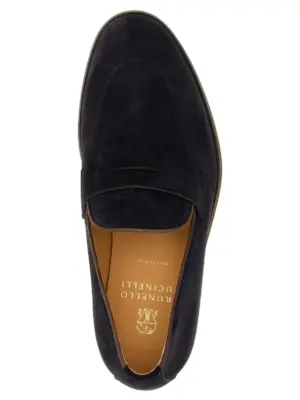 Suede loafers 100% calfskin leather (Bos Taurus) BRUNELLO CUCINELLI Blue