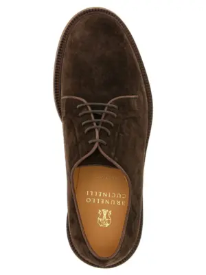 Suede derby 100% calfskin leather (Bos Taurus) BRUNELLO CUCINELLI Brown