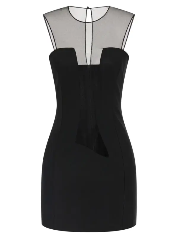 Tulle insert dress NENSI DOJAKA Black