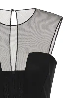 Tulle insert dress Woman NENSI DOJAKA Black