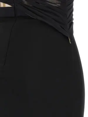 'Corsetted Draped Maxi' dress 83% viscose 12% polyester 5% elastane NENSI DOJAKA Black