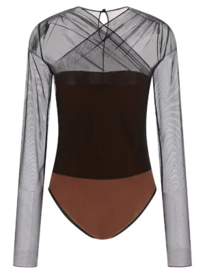 'Renée' bodysuit NDSS25TOP083BLACKBROWN NENSI DOJAKA Black
