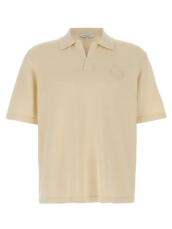 'Bold Fox Head' polo shirt MAISON KITSUNE Beige