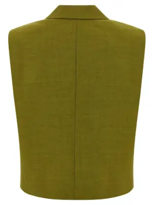 Double-breasted vest P0605101U86 THEORY Green