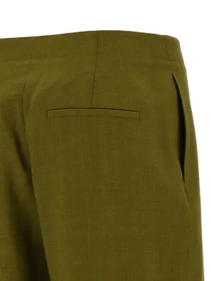 'Deep Pleat' pants 100% polyester THEORY Green