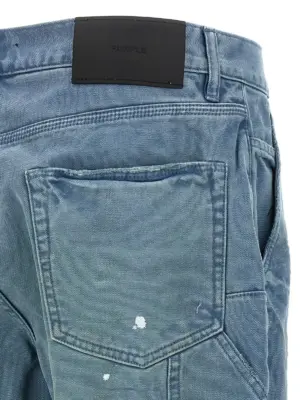 'P092 Copper Plate Carpenter' pants 100% cotton PURPLE Light Blue