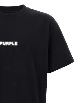 'Pixelated' T-shirt Man PURPLE White/Black
