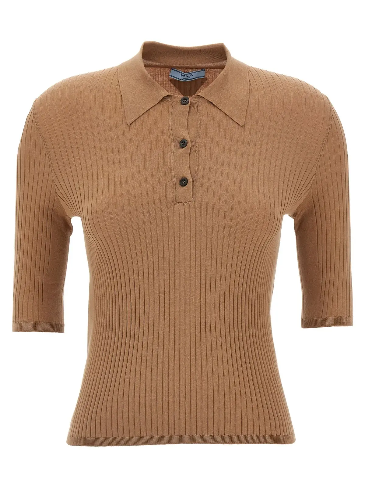 Поло в’язане Prada Бежеве 1 Knitted polo shirt PRADA Beige