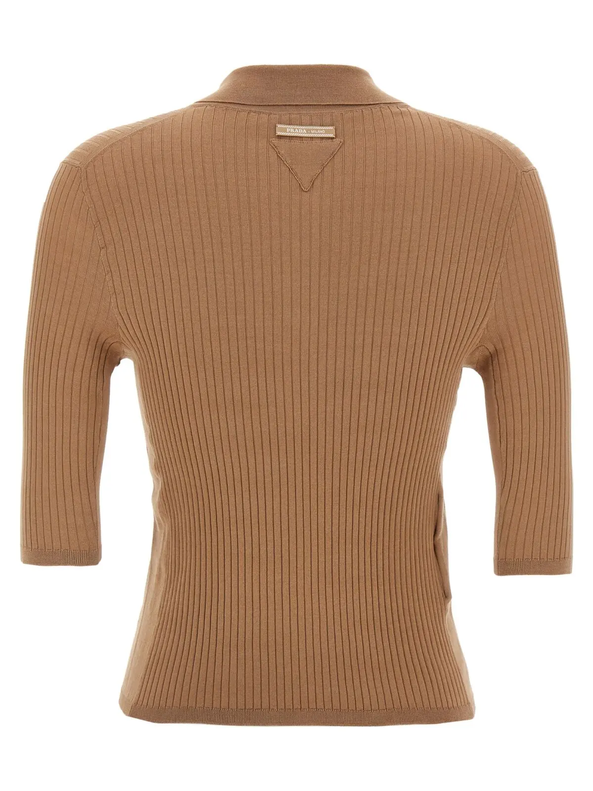 Поло в’язане Prada Бежеве 2 Knitted polo shirt P24Q2NSOOO16SUF0040 PRADA Beige