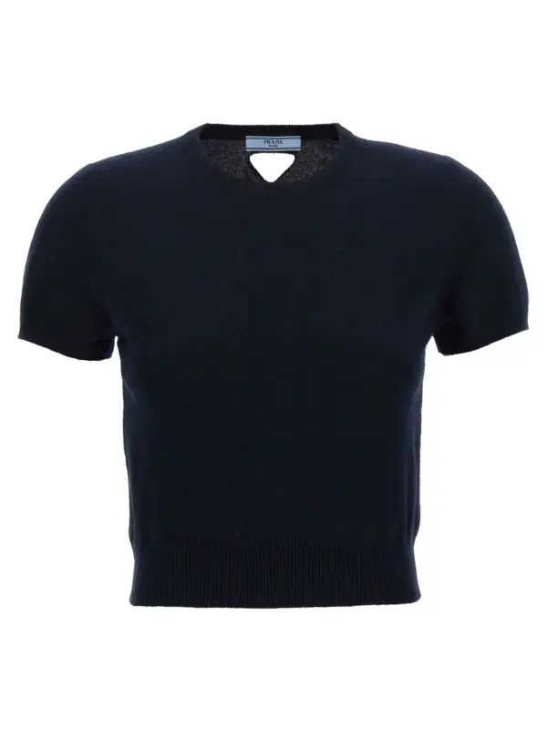 Cut-out logo sweater PRADA Blue