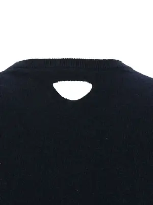 Cut-out logo sweater 100% cashmere PRADA Blue