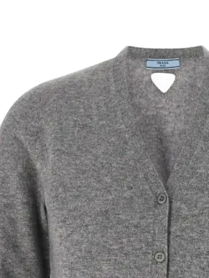 Cashmere cardigan Woman PRADA Gray