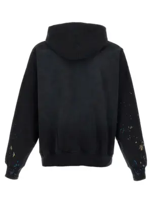 Embroidery hoodie P401MFBS325BLACK PURPLE Black