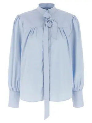 Lavallière collar shirt PRADA Light Blue