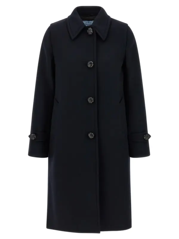 Wool coat PRADA Blue