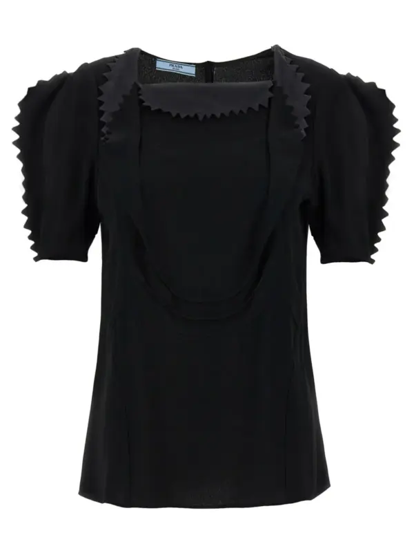 Cady crêpe top PRADA Black