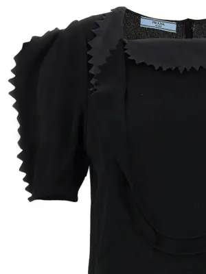 Cady crêpe top Woman PRADA Black