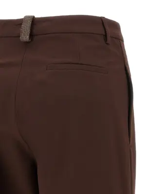Jewel detail pants 68% polyester 29% viscose 3% elastane FABIANA FILIPPI Brown