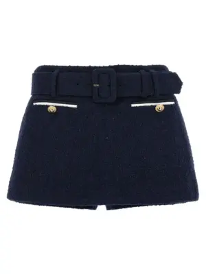 Bouclé wool skort SELF PORTRAIT Blue